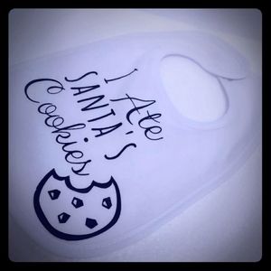 Baby bib i ate santas cookies